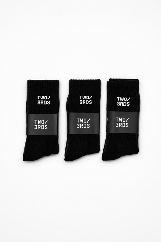 Black Crew Socks (3 Pack)